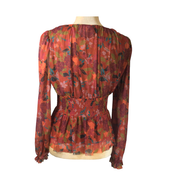 Dr 2 Floral Blouse Size Small NWOT - Picture 2 of 10